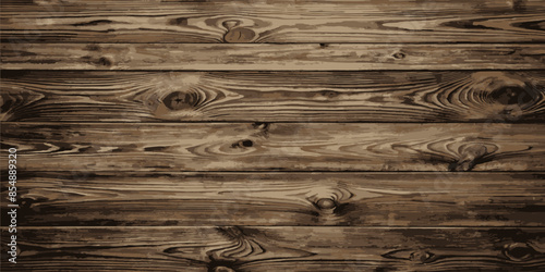 Vintage dark wood texture. A shield made of dark aged boards. Vector illustration