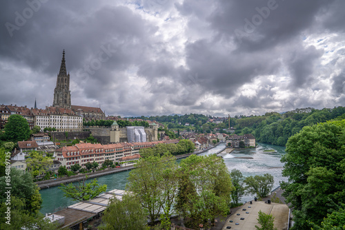 Beautiful place architecture building nature along aare river of Bern Switzerland   photo