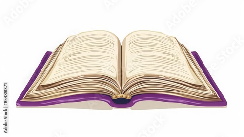 a language book clipart, subjectspecific, vector illustration, purple cover, isolated on white background