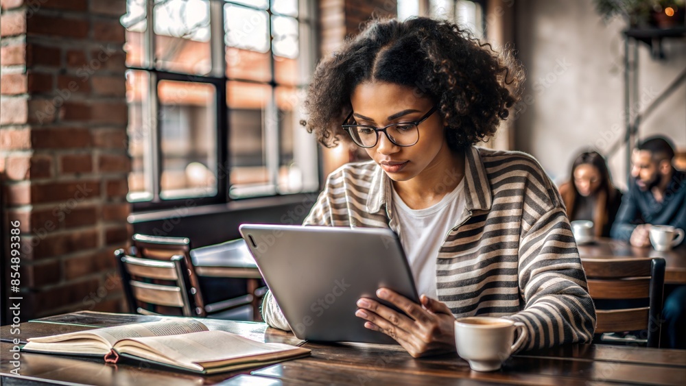 Student with Digital Tablet: A student using a digital tablet for studying, showing modern educational methods.
Student with Digital Tablet: A student using a digital tablet for studying, showing modern educational methods.