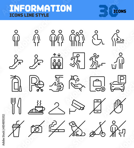 Building interior facility information icons