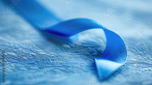 Awareness of World Diabetes Day with Blue Ribbon Symbolism