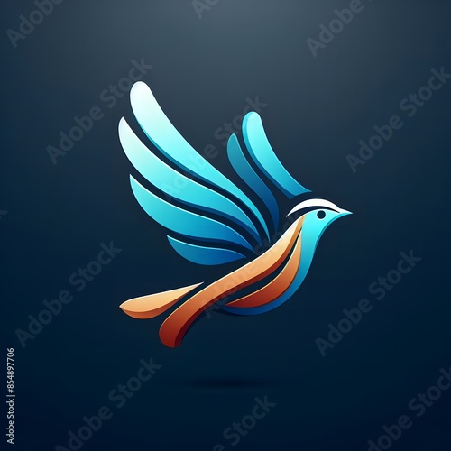 Wallpaper Mural AI Generate of Flying Sparrow in Elegant Style with Minimal Geometric Form. Vector, Logo, Symbol. Businesses related to nature, vacational resort, travelling, tourism fashion, etc. Torontodigital.ca