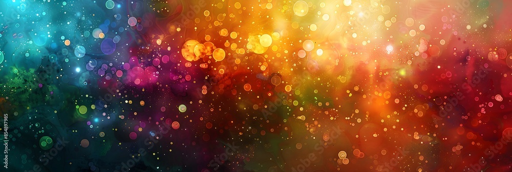 Fototapeta premium Captivating Abstract Bokeh Background with Vibrant Colorful Lights and Glitters