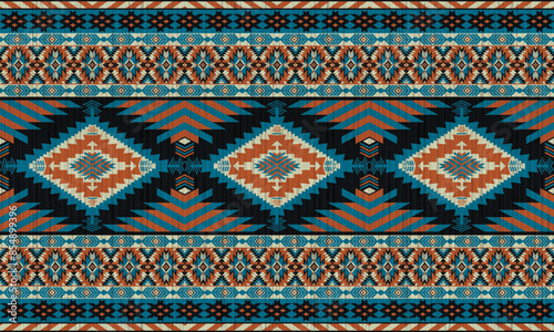 American tribal ethnic native pattern.Traditional Navajo,Aztec,Apache,Southwest and Mexican style fabric pattern.Abstract vector motifs pattern.For fabric,clothing,blanket,carpet,woven,wrap,decoration