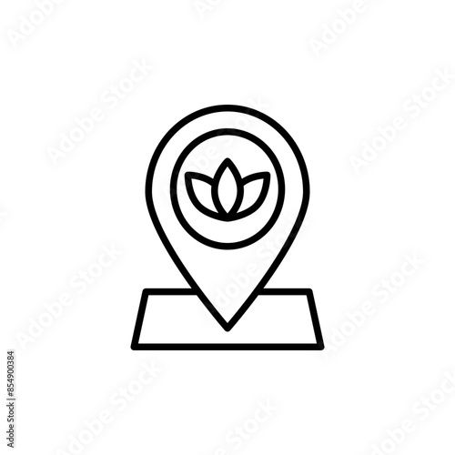 Spa location outline icons, minimalist vector illustration ,simple transparent graphic element .Isolated on white background