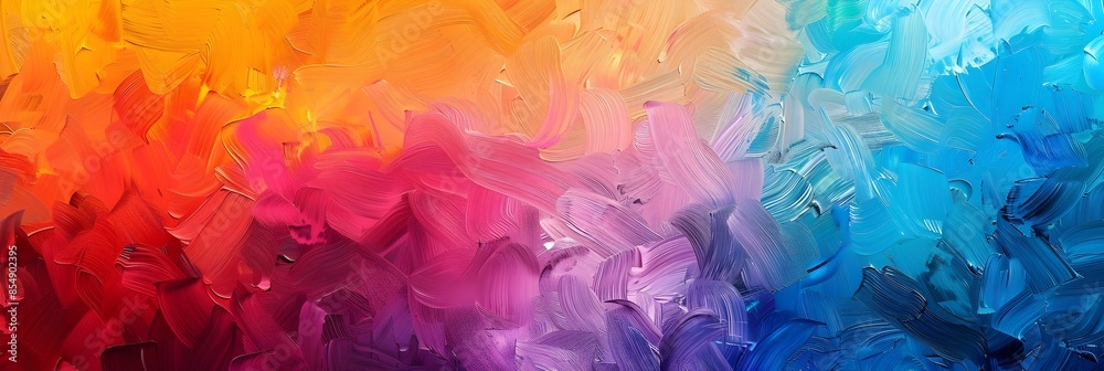 Fototapeta premium Colorful Expressive Abstract Painting with Fluid Brushstrokes and Dynamic Movement