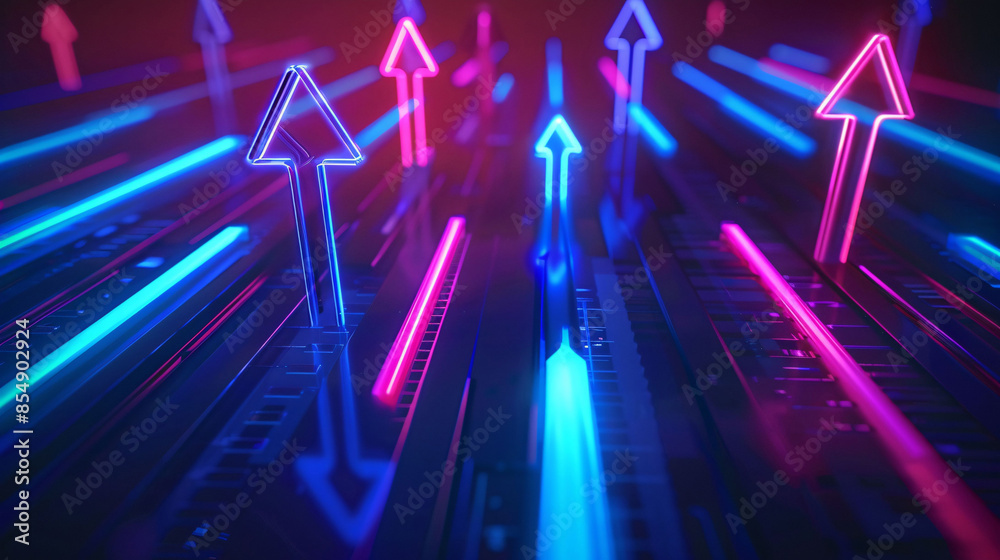 Fintech upward arrow chart background, stock stock market financial economic growth trend concept illustration Fintech upward arrow chart background, stock stock market financial economic growth trend concept illustration