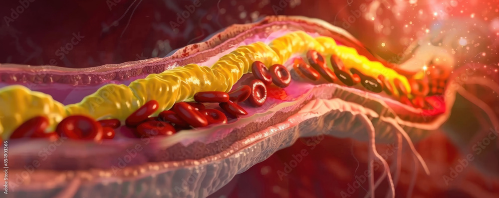 Obraz premium Cholesterol blocked arteries