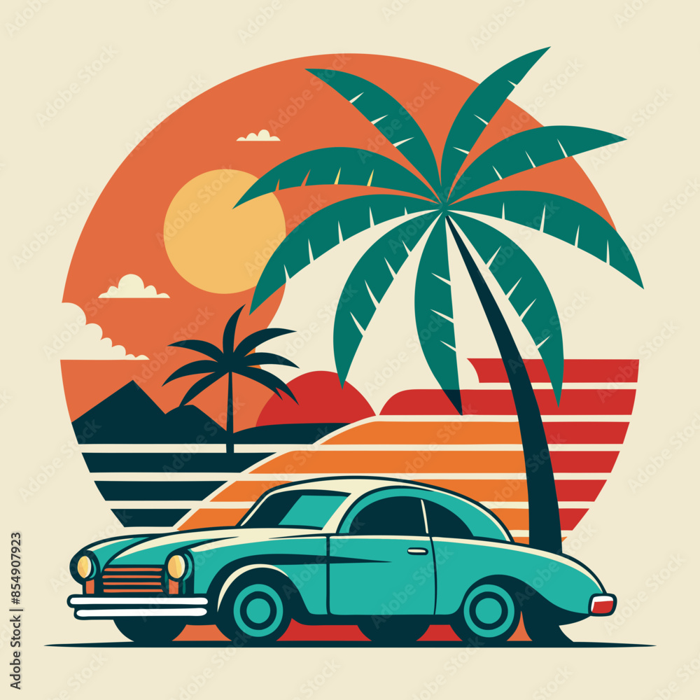 summer t shirt vector illustration design