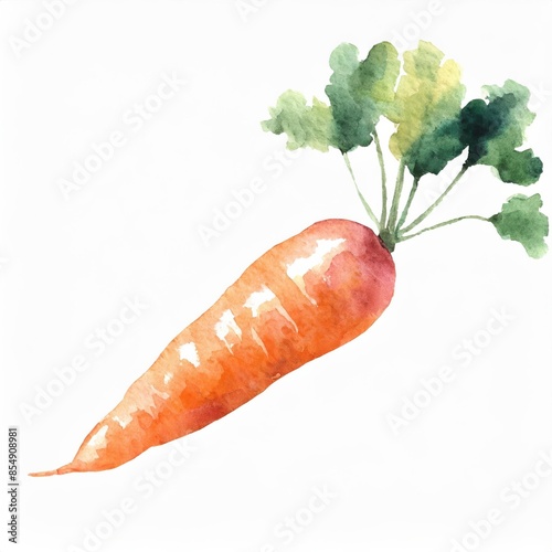 Hand drawn watercolor carrot vegetable isolated on white background