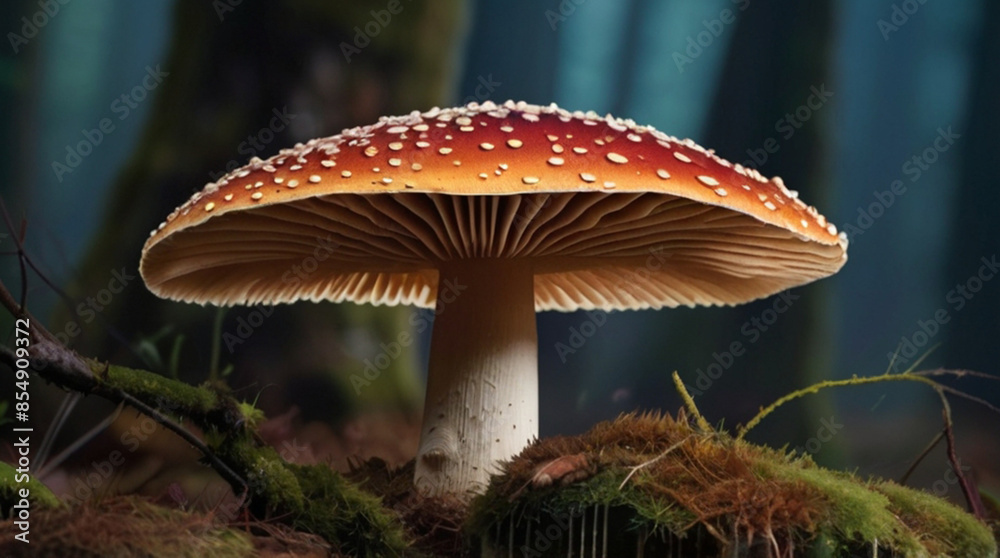 Fototapeta premium Majestic mushrooms in the forest, a mesmerizing display of nature's wonder. 