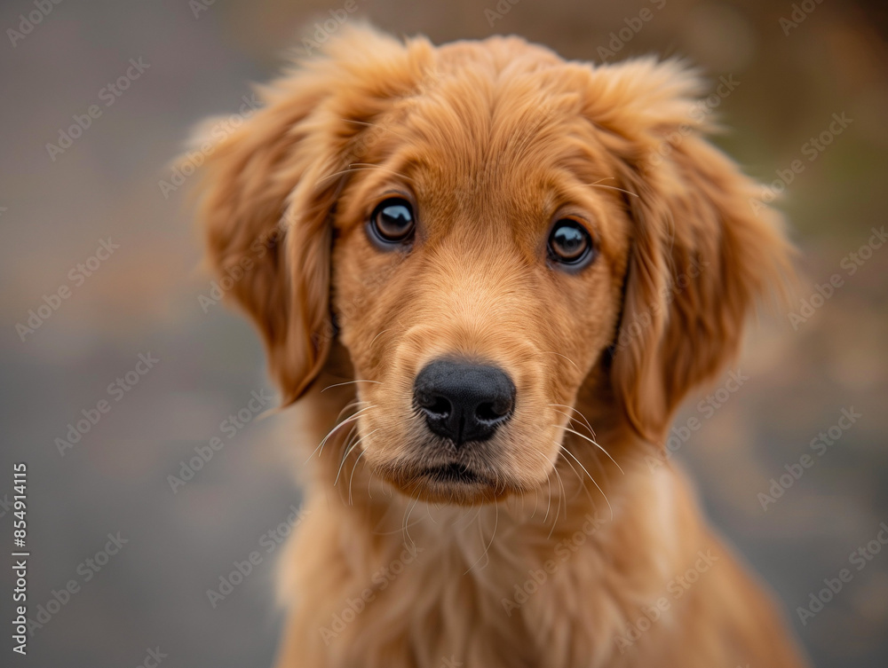 Curious Golden Retriever Puppy Facing the Camera Curious Golden Retriever Puppy Facing the Camera