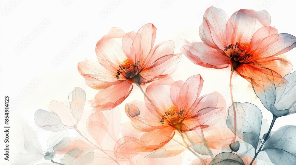Soft watercolor bouquet of flowers Soft watercolor bouquet of flowers