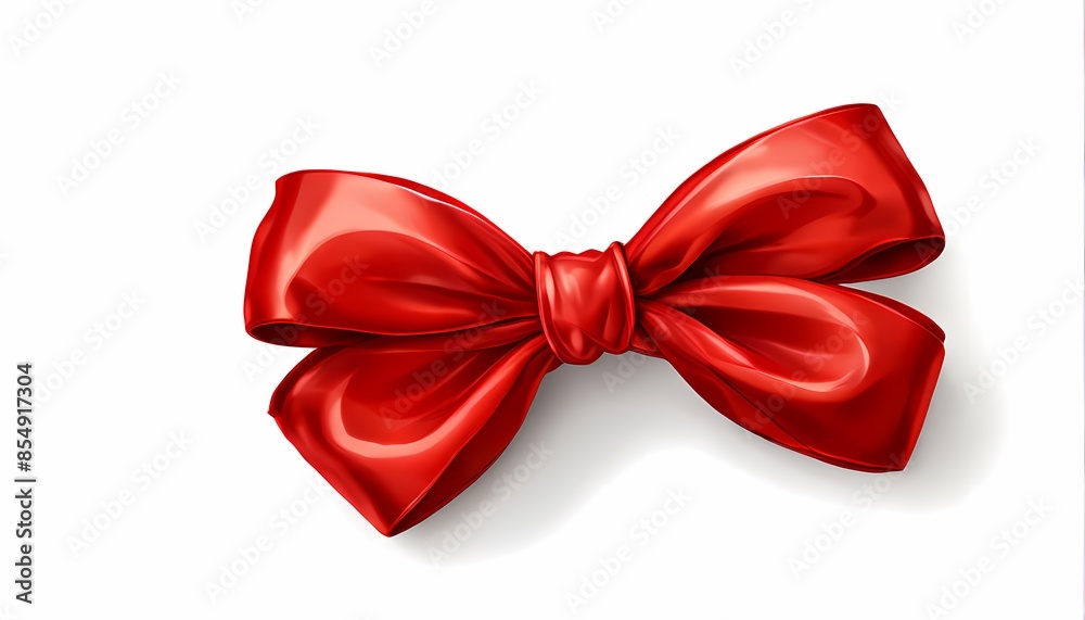 Red ribbon bow on a white background, Ai Geneated Red ribbon bow on a white background, Ai Geneated