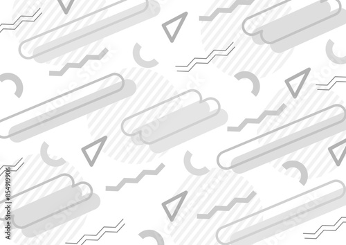 レトロポップな背景パターン　昭和レトロ　平成レトロ　メンフィス　モノクロ