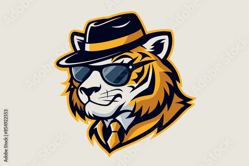 tiger head t-shirt design vector illustration 