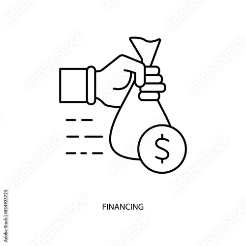 financing concept line icon. Simple element illustration. financing concept outline symbol design.