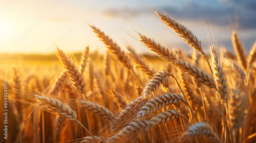Fototapeta premium Illustration of the solar term of Ear Grain, conceptual illustration of autumn wheat harvest rural scenery