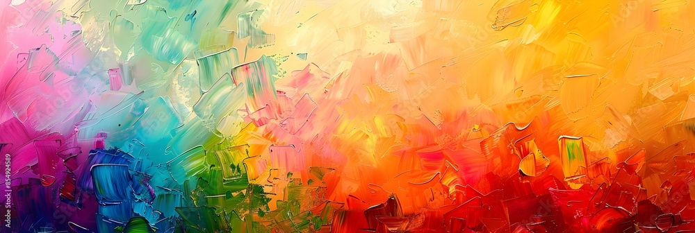 Obraz premium Vibrant and Expressive Abstract Art with Colorful Brushstrokes and Fluid Movements