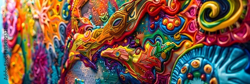 Vibrant and Mesmerizing Psychedelic Artwork with Intricate Patterns and Kaleidoscopic Designs