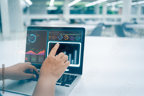 Notebook Display with Virtual Screenshots of AI Access, Processing, and Intelligent Assistants Demonstrating Data Analysis and Synthesis for Enhanced Digital Information Handling