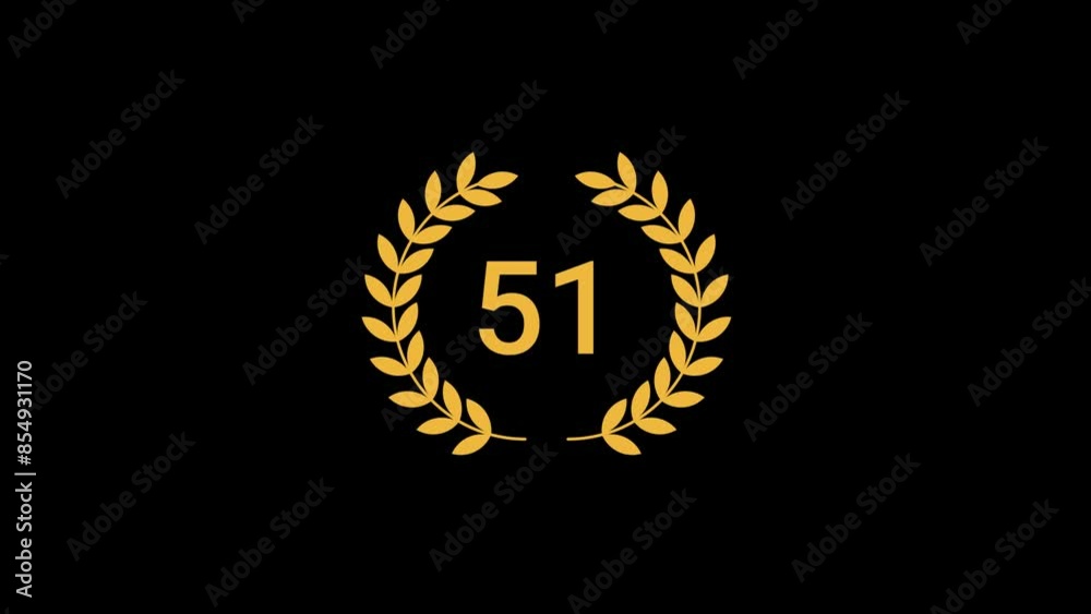 51 Number laurel wreath Animation transparent background 51 Number laurel wreath Animation transparent background