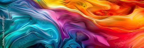 Vibrant Fluid Abstractions Flowing with Captivating Color Gradients and Dynamic Motion