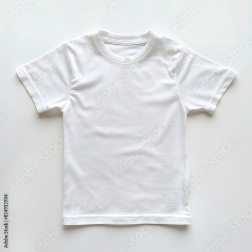 Studio photo of white kids t shirt isolated on white Generative Ai  © LayerAce.com