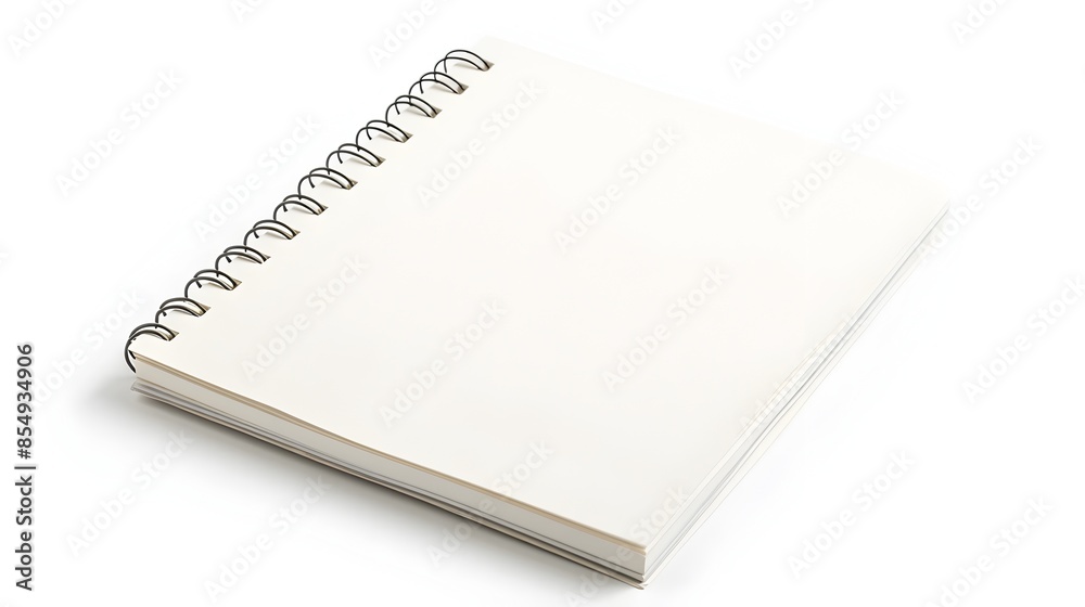 Minimalist Spiral-Bound Notebook on White Background for Versatile Workspace Mockups Minimalist Spiral-Bound Notebook on White Background for Versatile Workspace Mockups