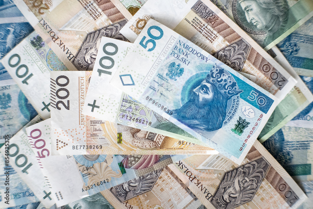 Banknoty Polskie złotówki.