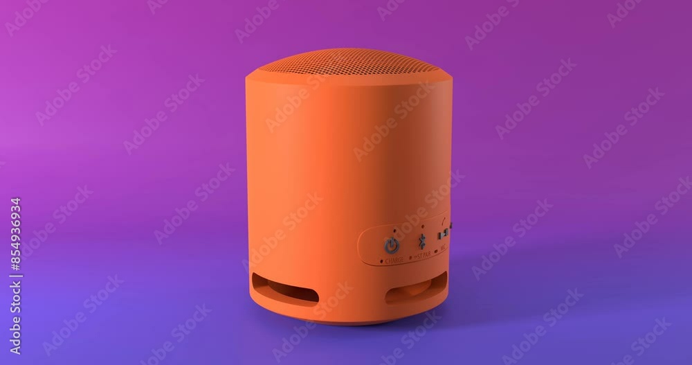 Realistic portable bluetooth speaker on a purple blue background 3D render music.
Animation of the creative concept of changing the orange color of the column to dark blue. Marketing idea. Realistic portable bluetooth speaker on a purple blue background 3D render music.
Animation of the creative concept of changing the orange color of the column to dark blue. Marketing idea.