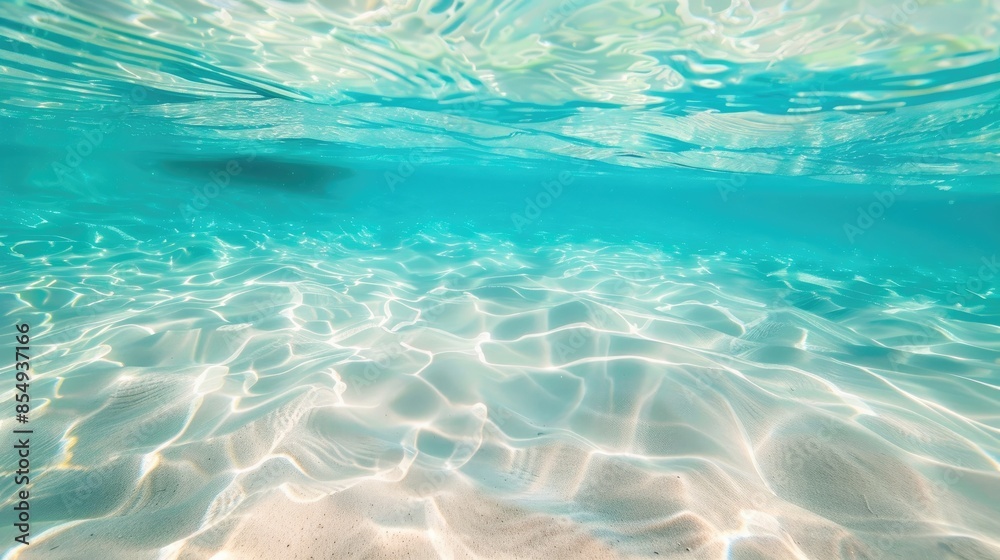 White sand underneath clear water appears blurred and gentle White sand underneath clear water appears blurred and gentle