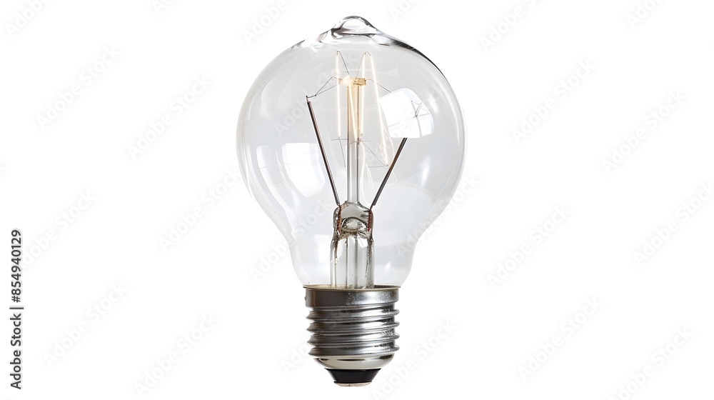 Classic Incandescent Light Bulb Illuminated on White Background Classic Incandescent Light Bulb Illuminated on White Background