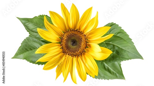 Stunning Closeup of a Vibrant Yellow Sunflower on a White Background