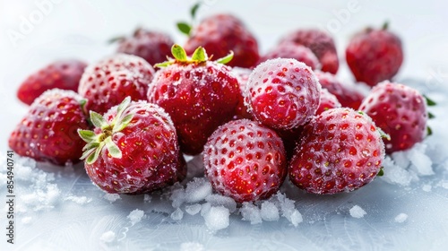 Fototapeta Naklejka Na Ścianę i Meble -  Sweet red strawberries frozen fruits