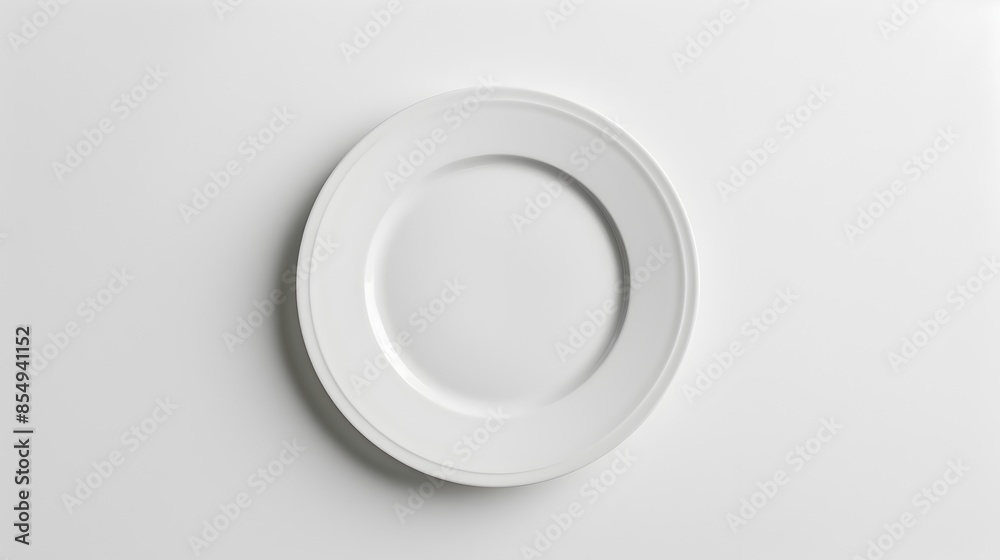 Minimalist White Ceramic Dish on Clean Tabletop Background