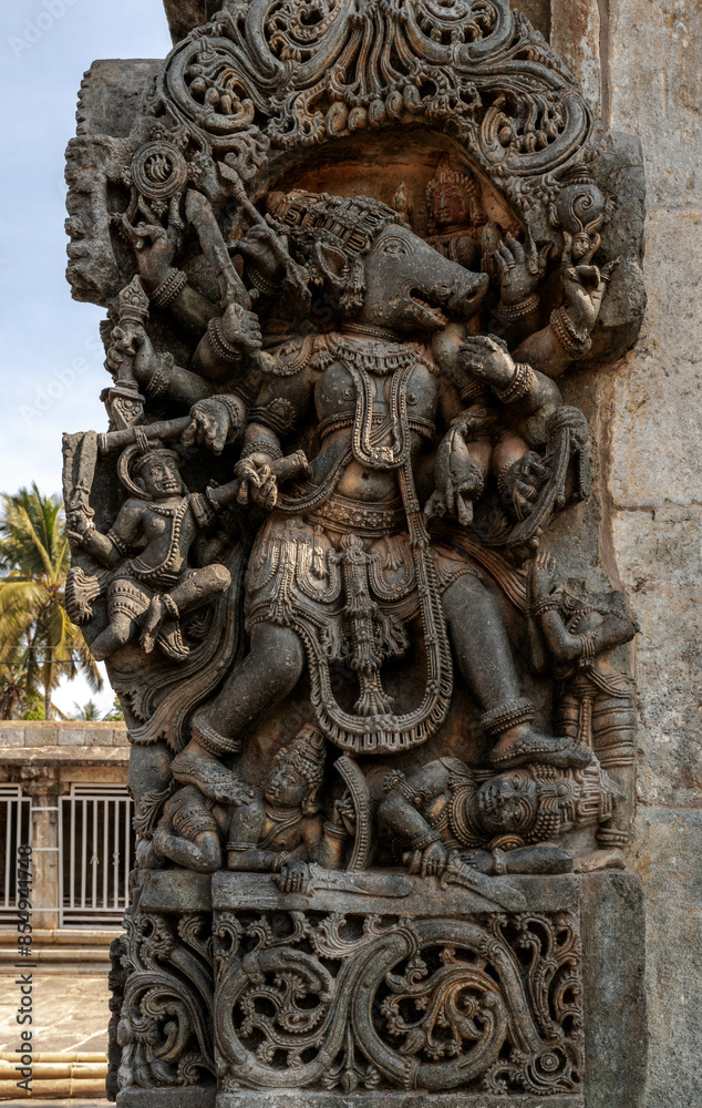 Chennakeshava Temple, also called Keshava or Vijayanarayana Temple in Belur, is a 12th century Hindu temple. Karnataka, India. Chennakeshava Temple, also called Keshava or Vijayanarayana Temple in Belur, is a 12th century Hindu temple. Karnataka, India.