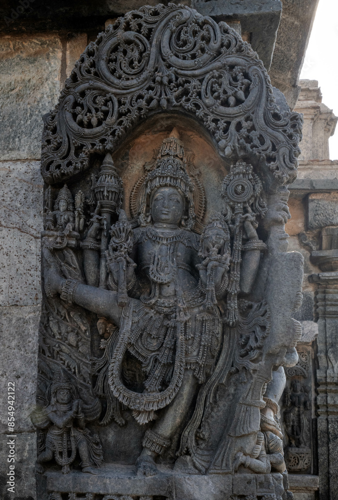 Chennakeshava Temple, also called Keshava or Vijayanarayana Temple in Belur, is a 12th century Hindu temple. Karnataka, India. Chennakeshava Temple, also called Keshava or Vijayanarayana Temple in Belur, is a 12th century Hindu temple. Karnataka, India.