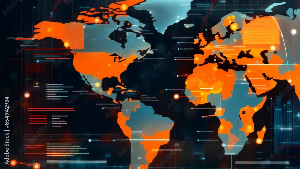 Futuristic digital supply chain analytics dashboard with graphs, maps ...