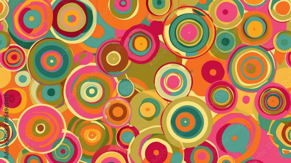 Boho circles and dots design in a pastel spring repeating pattern style. Boho circles and dots design in a pastel spring repeating pattern style.