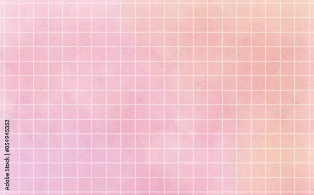 Fototapeta premium 手書き風のピンクのグリッド背景