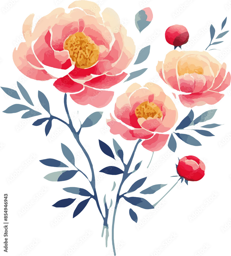 custom made wallpaper toronto digitalWatercolor Flower with transparent background
