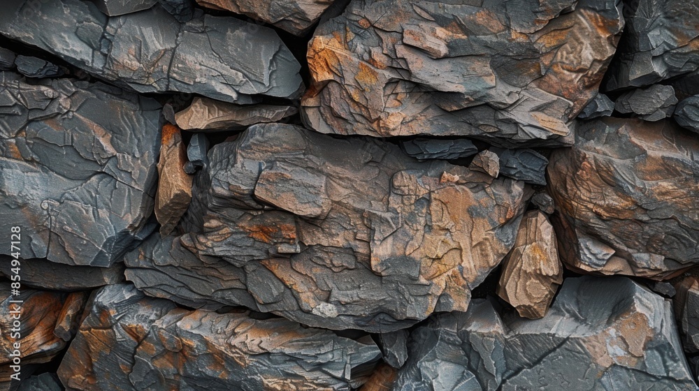 A wall made of large rocks with a brownish color A wall made of large rocks with a brownish color