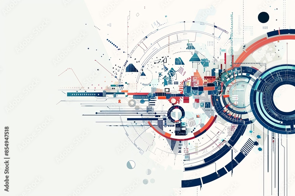 Conceptual Technology Flat Illustration created with Generative AI Conceptual Technology Flat Illustration created with Generative AI
