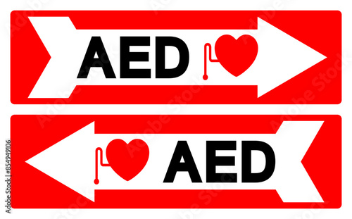 AED Symbol Sign, Vector Illustration, Isolate On White Background Label .EPS10