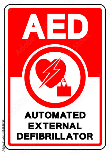 AED Automated External Defibrillator Symbol Sign, Vector Illustration, Isolate On White Background Label .EPS10