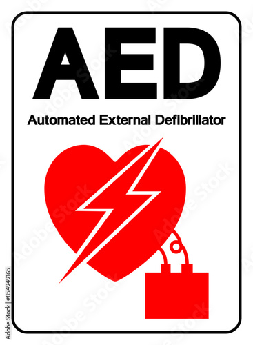 AED Automated External Defibrillator Symbol Sign, Vector Illustration, Isolate On White Background Label .EPS10