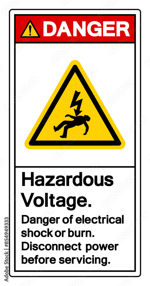 Fototapeta premium Danger Hazardous voltage Symbol Sign, Vector Illustration, Isolate On White Background Label .EPS10