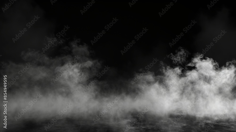 Fototapeta premium White smoke rising from black ground